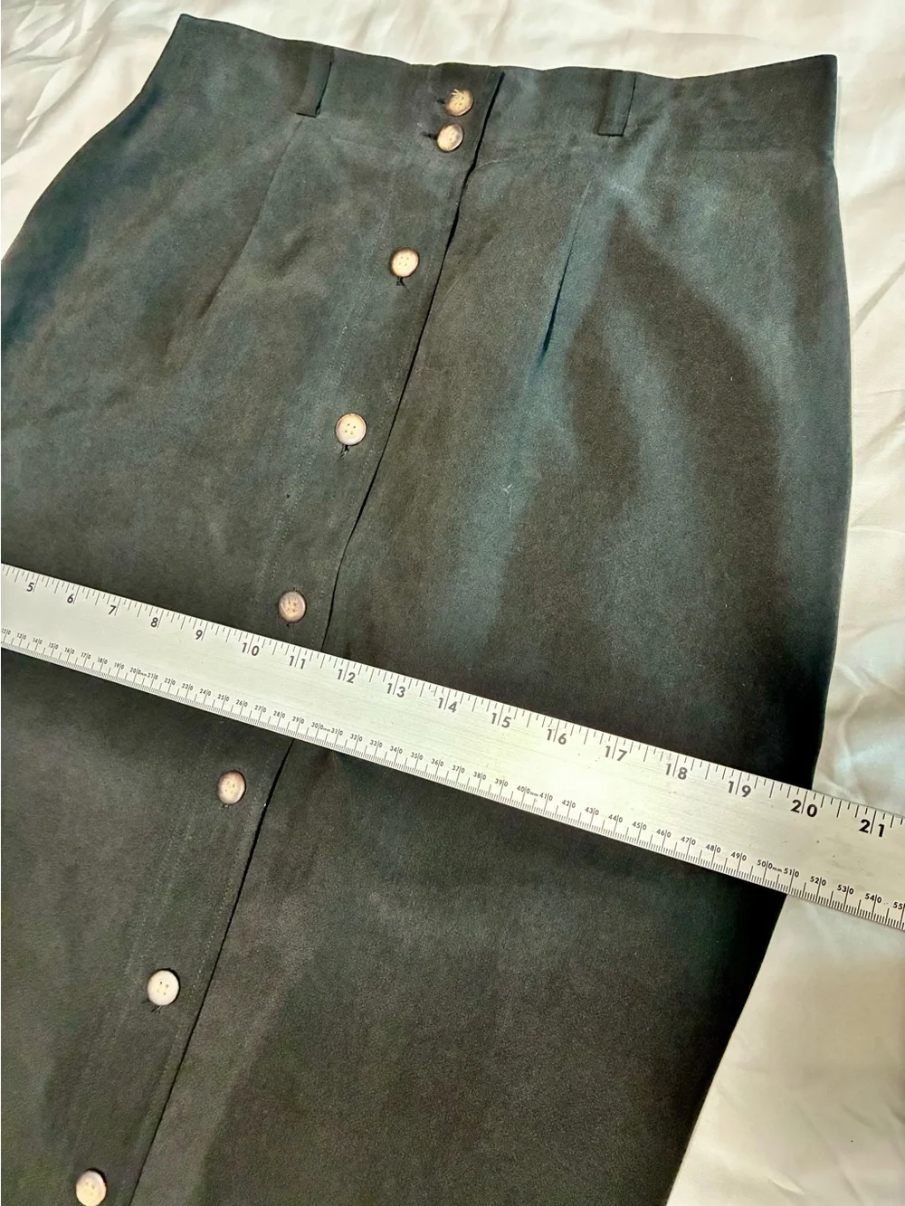 Seta Studios 10/40 💯 Silk 90s Minimalist High-Waist BLK Button-Front Maxi Skirt